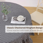 Black White Gingham Tablecloth Round Dia.70“ - Image 5