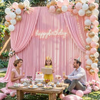 40x10FT Backdrop Curtains with Rod Pockets - Wrinkle Free Photo Stage Backdrop 8 Panels Curtains Drapes for Photography Wedding Party Baby Shower Decorations (Pink) - Image 7