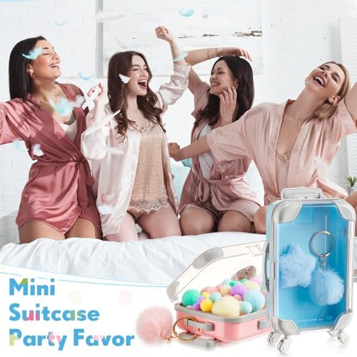 LemonRoad 36 Pcs Clear Mini Suitcase Party Favor Box, Pink，blue - Image 5