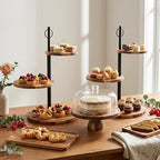 Arttown Acacia Wood Cake Stand Dessert Table Display Set of 5 - Image 4