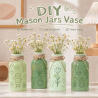 12Pcs Vintage Glass Flower Vase, Farmhouse Glass Centerpiece Vases Mason Jars for Weddings, Party Rustic Home Decor Bulk (3 Green Shades: Light, Sage, Olive Green) - Image 5