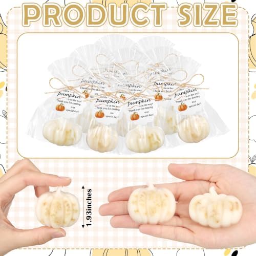 Leelosp 40 Sets Pumpkin Soaps Fall Baby Shower Favors with Cards Gift Bags - Image 2