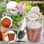 24 Sets Little Pumpkin Baby Shower Favor Kit, Mini terracotta-colored plastic flower pots with Seed Envelopes, Organza Bags, Thank You Tags, Jute Twine, Mini Garden Shovels, Fall Pumpkin Themed Plant - Image 3