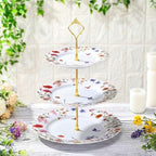 Lallisa Wildflower 3 Tier Ceramic Dessert Stand for Cupcakes by Lallisa