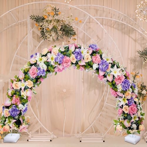 Detachable Balloon Arch Stand Kit with Base, White Steel Xmas Halloween - Image 7