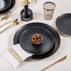 EjonirInjonir 350pcs Premium Black Plastic Plates For Party Heavy Duty - Image 6
