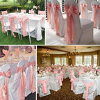 fani Rose Gold Satin Chair Straps Bows,120 PCS 7x108 Inch,Chair Sash - Image 5