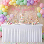 4Pack White Spandex Tablecloth for 6FT Rectangle Table,Table Skirt - Image 5
