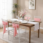 10 Pcs Pink Chair Sashes, 13.7 ×15 inch Pink Bows Chair Bows Sashes Elastic - Image 6