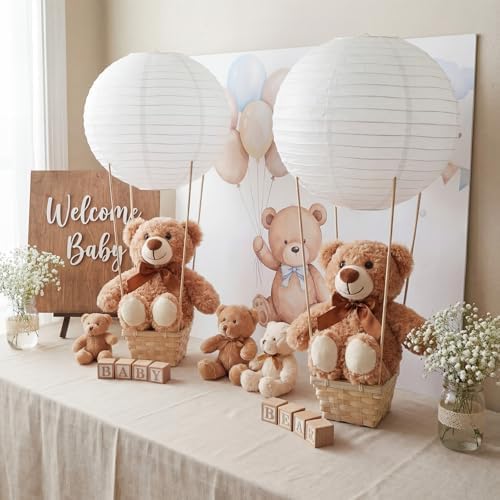 Sosation 6 Sets Hot Air Balloon with Bear Stick Glue Gun, White - Image 3