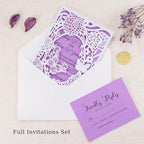 50pcs Wedding Invitations Laser Cut Butterfly Blank Purple Invitation Cards - Image 5