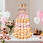 Cupcake Stand for 70 Cupcakes, 7 Tier Acrylic Round Tiered Cupcake Holder - Image 4
