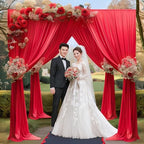 40x10ft Red Backdrop Curtains for Wedding Parties Wrinkle Free Photo Backdrop Drapes for Photography Birthday Baby Shower Soft Fabric Party Backgournd for Photoshoot 5x10ft, 8 Panels - Image 4
