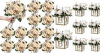 12 Bundles Peonies Artificial Flowers & Pack of 8 Baby Shower Centerpieces for Tables by SEKNHOP