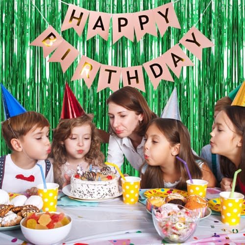 20 Pack Foil Curtain Backdrop Green Metallic Tinsel Foil Fringe Curtains Photo Booth Props for Birthday Wedding Engagement Baby Shower Bachelorette Christmas Holiday Celebration Party Decorations - Image 4