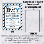 Amanda Creation Custom Baby Shower Invites Soccer Baby Shower Invitation 20 5x7 Custom Personalized Blue Soccer Ball Invites With Envelopes - Image 7