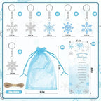 145 Pieces Little Snowflake Baby Shower Favors for Guest Blue Boy Ballpoint Pens and Keychains Gifts Bulk Winter Retractable Baby Shower Pens Gender Reveal Thank You Cards Souvenirs Prizes - Image 3