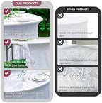 4 pk White Round Spandex Tablecloth for 60in Tables, Wrinkle Free Stretchy 120inch Fitted 5FT Table Cloths Round Table Covers with Skirt for Wedding Party Dining Banquet Events - Image 2