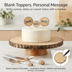 Relaxing Garden 12 Inch Bark Edge Wood Cake Stand Set with Toppers - Image 4