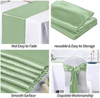 SiinvdaBZX 24 Pcs Sage Green Satin Table Runner 12 x 108 inches Long - Image 5