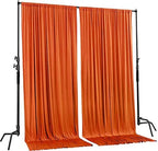 AK TRADING CO. 10 feet x 8 feet Polyester Backdrop Drapes Curtains Panels with Rod Pockets - Wedding Ceremony Party Home Window Decorations - Orange (DRAPE5X8-ORANGE) (Pack of 2) - Image 4