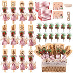 12 Sets Christmas Wooden Spoons Bridal Shower Favors Baby Shower Kitchen Utensils Set Wooden Spoons Waffle Towel and Christmas Tags Prizes for Xmas Party House Kitchen Supplies by POTPTPT