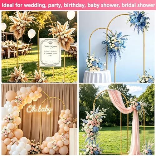 Metal Arch Backdrop Stand, Set of 2 (7.2ft/6ft), Wedding Arch Stand - Image 6