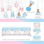 Boots or Bows Gender Reveal Party Supplies Tableware Set, 177 PCs Gender Reveal Table Decorations with Plates, Napkins, Forks, Banner, Tablecloths or Boys Or Girls Party Test Kit, Serves 24 - Image 3