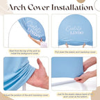 Mindsoft 2 Pcs Arch Backdrop Cover 6ft and 7.2ft Spandex Stand Cover for Baby Shower Birthday Wedding Bridal Shower Party Decorations (Blue and Brown,Cielito Lindo) - Image 7