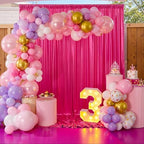 20x10ft Shimmer Hot Pink Sequin Backdrop Curtain for Parties, Thick Wrinkle Free Glitter Fuchsia Photo Backdrop Drapes Curtains for Birthday Wedding Halloween Photography Background-4 Panels 5x10ft - Image 4