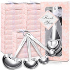 25 Set Pink Heart Shaped Measuring Spoons Stainless Steel, Elegant by Lanties