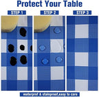 Kesfey Blue Gingham Tablecloth Picnic Party Checkered Table Cover 12 Packs - Image 4
