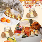 MTLEE 24 Pcs Fall Jar Candles Holiday Candle Gifts Natural Wax Jar with DIY Tag Cards Gift for Halloween Party Favor Home Supply Decor, Scents of Fall Wreath/Pumpkin/Apple/Comfort - Image 4