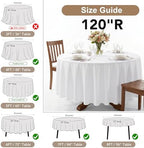 Fitable 8 Pack Ivory Round Tablecloths 120 Inch for 48"-96" Tables - Image 4