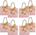 TKSBAG 50Pack Small Thank You Gift Bags With Handles-5.5''x 2.3''x4.7'' Mini Pink Gift Bags Bulk for Baby Shower, Birthday, Wedding, Party Favors, Mother's Day by TKSBAG