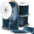 Preboun 4 Rolls Christmas Velvet Ribbon 24 Yards,Teal,2 Inch by Preboun