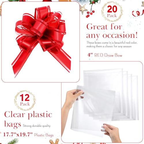 Thenshop 44 Pcs Empty Gift Basket Bulk,Basket Gifts, Red, White, Stripe - Image 3