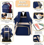 ROSEGIN Diaper Bag Backpack with Changing Pad, Pacifier Case, Baby Bag for Boy Girl Toddler - Large, Stylish, Waterproof Travel Quilted Diaper Bag for Mom - Baby Shower - Navy Blue - Image 4