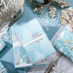 WRAPAHOLIC 30 Inch Christmas Wrapping Paper Roll - Jumbo Roll Blue and Silver Reindeer, Christmas Tree, Snowflake Holiday Design Printed on Pearlized Paper - 4 Rolls - 30 Inch x 120 Inch Per Roll - Image 5