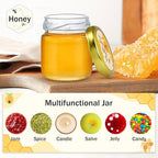 Aliggbent 126 Pack Mini Honey Jars 1.5 oz Round Glass Dippers with Labels - Image 4