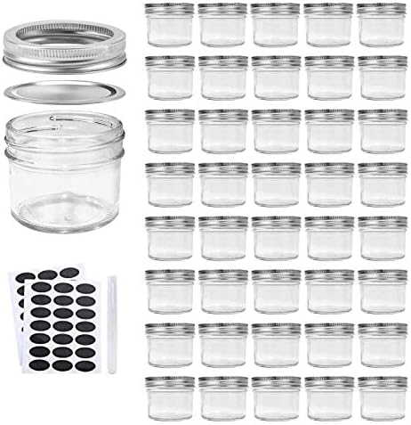 Accguan 4oz / 120ml Mason Jars Glass Jelly Jars, Canning Jars With Regular Lids, Ideal for Honey,Jam,Wedding Favors,Shower Favors, 40 Pack by Accguan