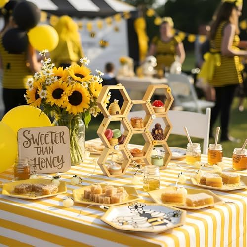 Lallisa 8 Pcs 6.3'' Honeycomb Cupcake Stand Bee Baby Shower - Image 3