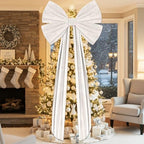 Suncalla 40 x 80 Inch Extra Large White Velvet Bow for Backdrop, Xmas Tree - Image 5