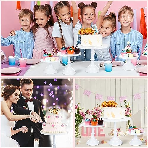 Umigy 6 Pcs White Cake Stand Sets for Dessert Table Display 8/10/12 Inch Metal Cake Stands Round Cupcake Holder for Wedding, Birthday, Party, Graduation, Baby Shower - Image 6