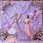 6 Panels Lavender Backdrop Curtain for Parties Wedding Wrinkle Free Light Purple Photo Curtains Backdrop Drapes Fabric Decoration for Baby Shower Photoshoot 30ft(W) x 10ft(H) - Image 2