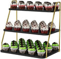 VyGrow Cupcake Stand, 3-Tier Dessert Stand for 55 Cupcakes, Wood & Metal Tower Display Premium Holder Dessert Tree Tower for Christmas Birthday Weddings Party Decor, 16.26" L x 11.81" W x 15.76" H by VyGrow