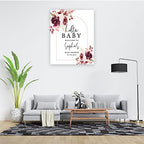 Andaz Press Custom Large Baby Shower Welcome Sign, 16" x 20", Boho Arch Florals Personalized Canvas Welcome Sign, Signage Gender-Neutral Canvas Sign for Baby Sprinkle, Fall Baby Shower Decorations - Image 3