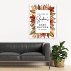 Andaz Press Custom Large Baby Shower Welcome Sign, 16" x 20", Rustic Fall Leaves Personalized Canvas Welcome Sign, Signage Gender-Neutral Canvas Sign for Baby Sprinkle, Fall Baby Shower Decorations - Image 4