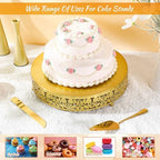 Wenqik 14 Inch Gold Cake Stand Set Metal Round cake Dessert Stand,Wedding - Image 4