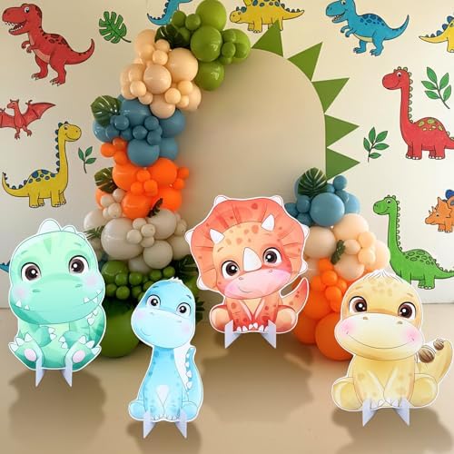 Gemscream 4 Pcs Large Dinosaur Party Decorations 23.6 Inch Cute Cartoon Dinosaur Cutouts Dino Baby Shower Birthday Decor Backdrop Photo Booth Props Party Supplies for Birthday Parties Decor - Image 4